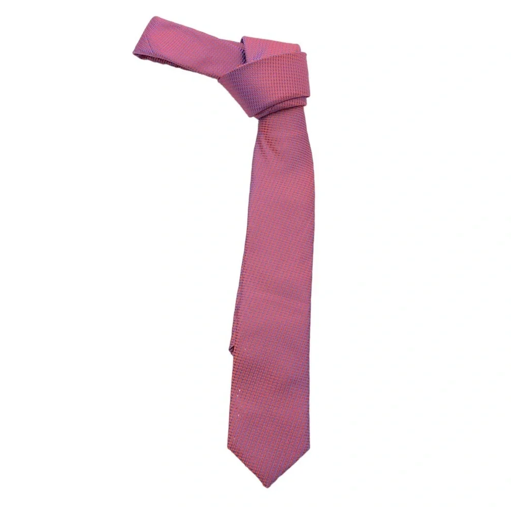 Nordstrom Kids Silk Red Blue Bright Sheen Houndstooth Slim Tie